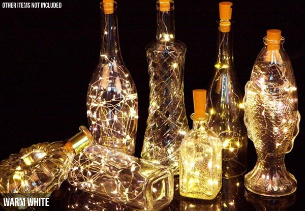 Six-Pack of String LED Wine Bottle Cork Lights - Three Colours Available & Option for Nine-Pack