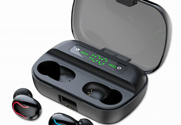 Wireless Bluetooth 5.0 Stereo Earbuds with LED Battery Display