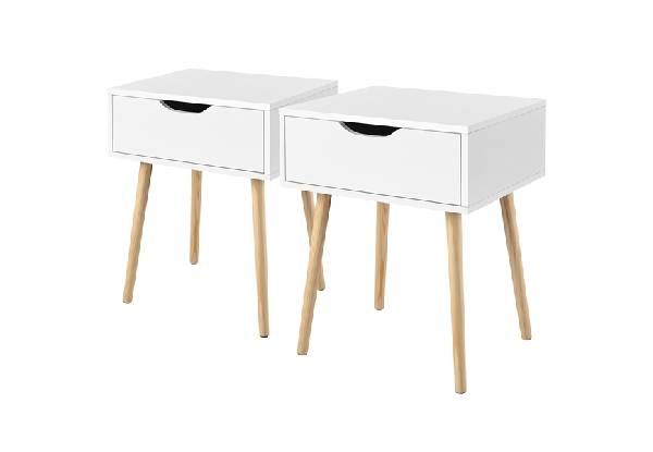 Two-Piece Bedside Nightstand Table - Two Colours Available