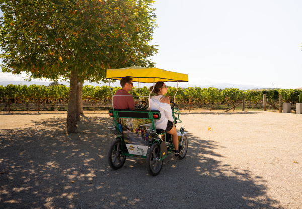 Up to 57% Off Crocodile Bike Hire in Martinborough - Options for Weekdays or Weekends - Choose from 2, 4, or 6 Seater Bike
