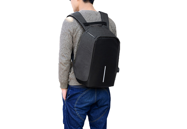Anti-Theft Laptop Backpack with USB Charging Port - Available in Four Colours & Option for Two-Pack