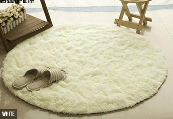 Round Indoor Shaggy Rug - Six Colours Available