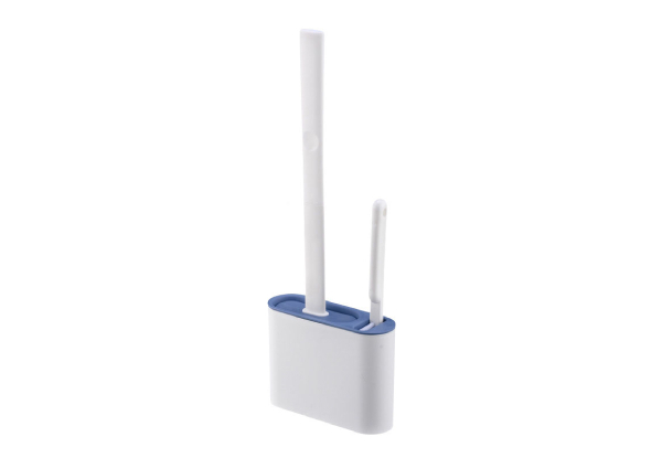 2-in-1 Flex Silicone Toilet Brush with Holder - Three Colours Available