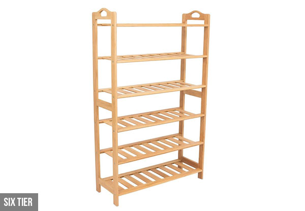 Natural Bamboo Shoe Storage Shelf - Three Sizes & Option for Two Available