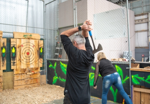 One-Hour Sweet Axe Throwing Experience & Waffles or Shared Plate at Panhead Brewtown - Options for Two, Four or Six People