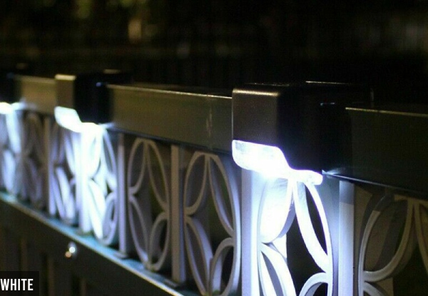 Four-LED Solar Powered Staircase Step Lights - Two Colours & Three Light Colours Available