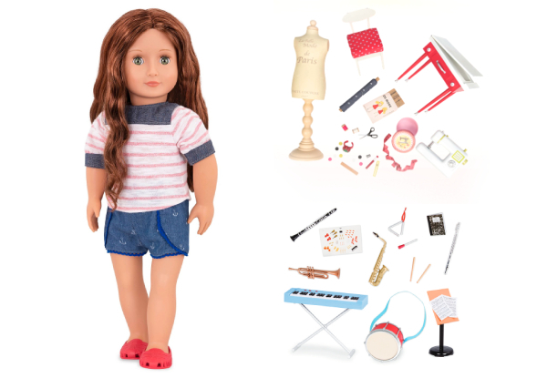 Our Generation 18" Regular Shaliene Doll -Two Accessory Options Available