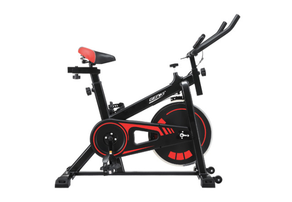 Genki Stationary Exercise Spin Bike with Adjustable Belt Drive