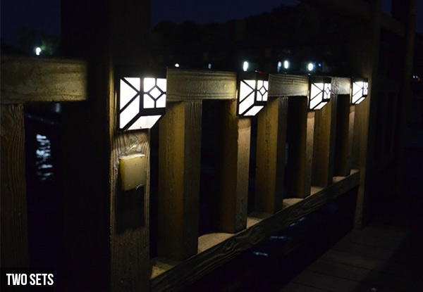 Two Sets of Vintage Solar Powered Fence Lights