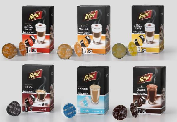 Six-Boxes of Rene Coffee Capsules - Dolce Gusto Compatible Capsules