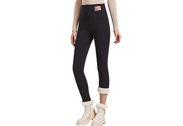 Cashmere Fleece Lined Stretchy Thick Leggings - Available in Two Colours & Nine Sizes