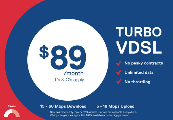 No Connection Fee, First Month Free, Half-Price Modem & Six Months Access to Lightbox When You Sign Up to Bigpipe Broadband (value up to $350) – No Contracts, Unlimited Data