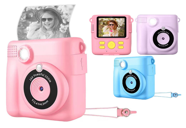 Kids Instant Print Camera Incl. 32GB Card - Three Colours Available