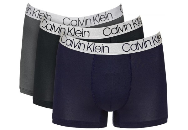 Three-Pack Calvin Klein Men's Trunk Underwear - Four Sizes & Two Sets of Colours Available