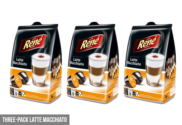 Three-Packs of Rene Dolce Gusto Coffee Pods - Three Flavours & Options for Six-Packs Available