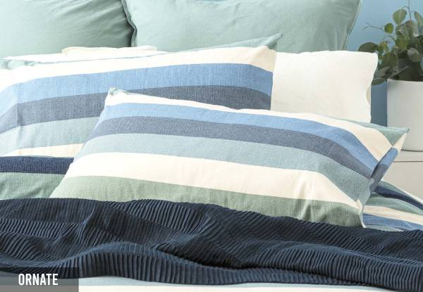 Renee Taylor 300TC Cotton Reversible Quilt Cover Incl. Pillowcase - Available in Eight Colours, Four Sizes & Option for Extra European Pillowcase