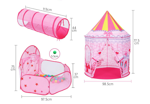 Three-in-One Kids Teepee Pop-Up Tent Incl. 50-Piece Ocean Balls
