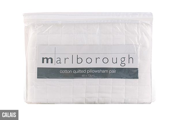 Two-Pack of Marlborough White Pillowshams - Three Styles Available & Option for Four-Pack