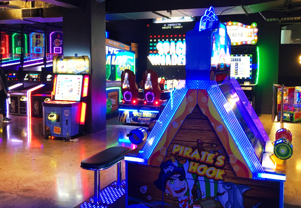 $20 GameOn Arcade Package for One Person incl. $15 Game Credit Usable on any Game & Three Karaoke Song Passes