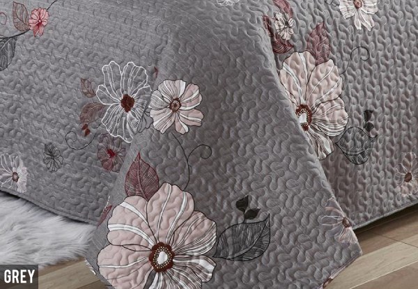 Summer Floral Bedspread Set - Three Colours & Two Sizes Available