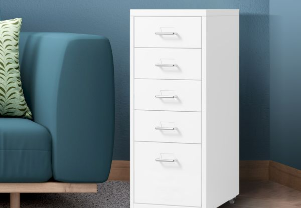 Levede Five-Drawer Office Storage Cabinet - Two Colours Available