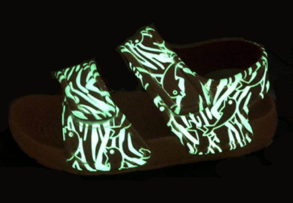 Children's Glow-in-the-Dark Beach Sandals - Ten Sizes & Two Colours Available