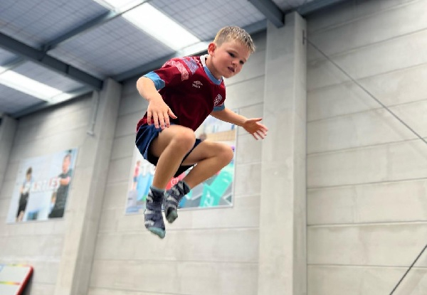 Jumping Fun at Flips & Tumbles - Option for Open Session Pass, Kids Night Out Pass, Toddler Pass, Ten-Session After School Club Pack & Birthday Packages Available