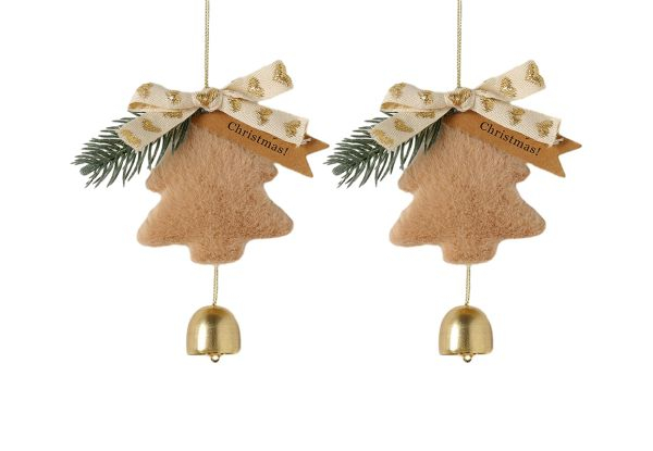 Two-Piece Christmas Tree Bell Ornaments - Available in Two Colours & Option for Two-Pack