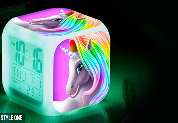 LED Unicorn Alarm Clock - Three Designs Available