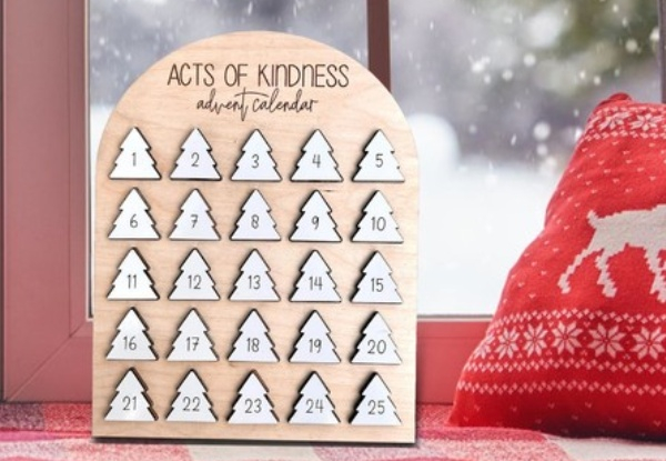 25 Days Acts Of Kindness Wooden Christmas Advent Calendar