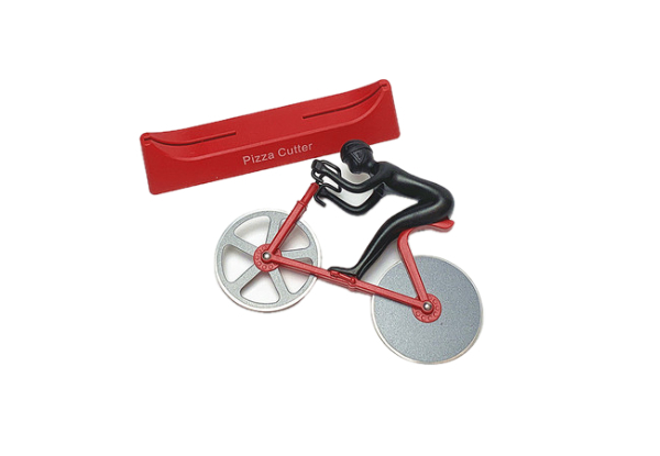 Stainless Steel Novelty Bicycle Pizza Cutter - Two Colours Available