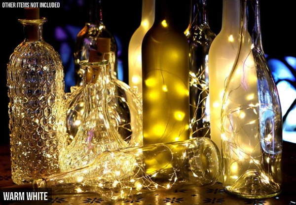 Six-Pack of String LED Wine Bottle Cork Lights - Three Colours Available & Option for Nine-Pack