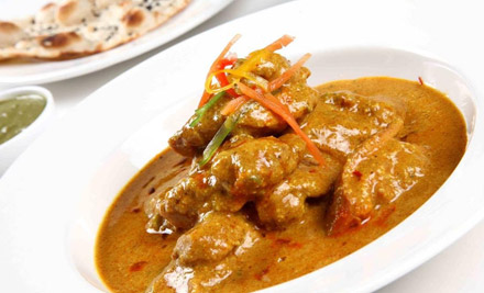 $49 for Two Curries, Two Plain Naan, Rice & Two Beers, Wines or Soft Drinks - Options for up to Eight People