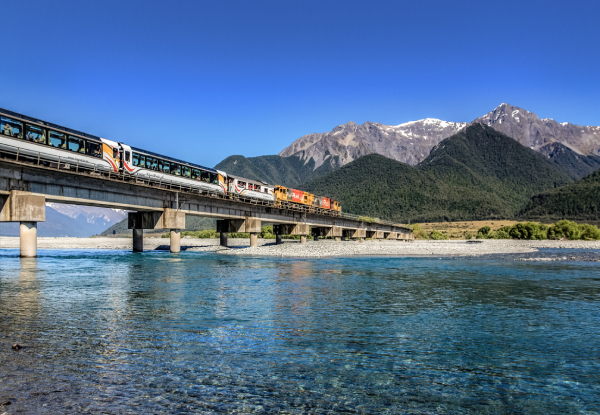 TranzAlpine Return Rail Trip from Christchurch to Greymouth for Two incl. Accommodation & Activities - Options for up to Four-People for One or Two Nights