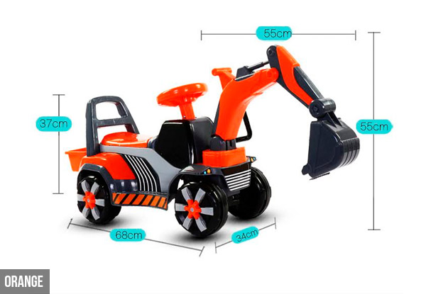 Kid's Ride-On Digger Toy - Two Colours Available