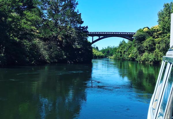 NZ Heartland Waikato River Explorer Cruise for Two incl. a Cheeseboard & Tea/Coffee