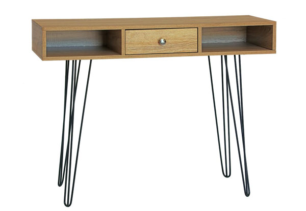 Single Drawer Wooden Desk Table with Hairpin Legs