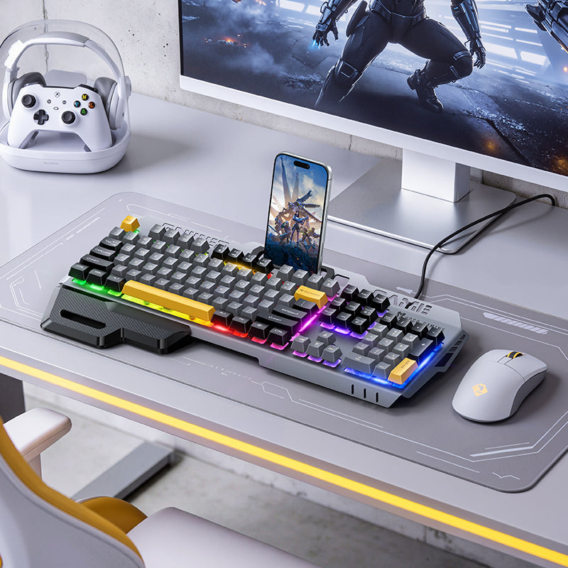 Hoco RGB Ergonomic Wired Gaming Keyboard with Wrist Rest