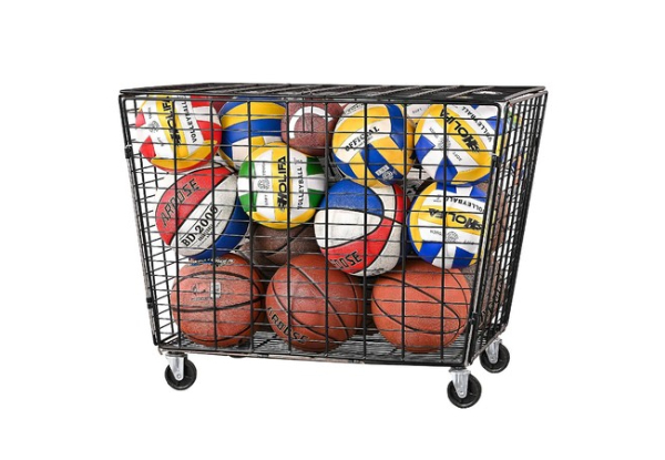 Lockable Rolling Sports Ball Storage Cart