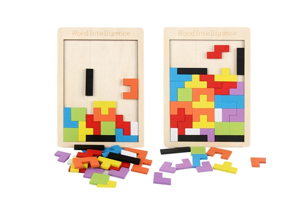 40-Piece Wooden Tetris Puzzle - Option for Two with Free Delivery