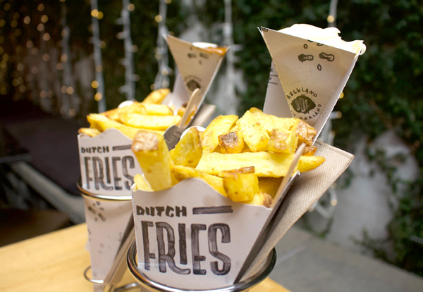 Two Large Cones of Hand-Cut Dutch Fries with Authentic Sauces in New Takapuna Store - Options for up to Ten Cones of Fries, Valid from 3rd January