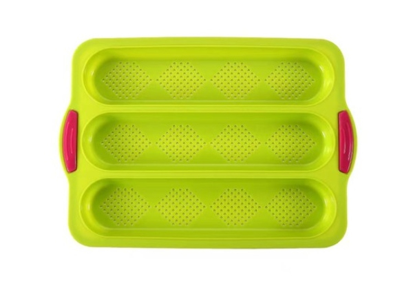 Non-Stick Perforated Silicone Baguette Bake Pan - Three Colours Available