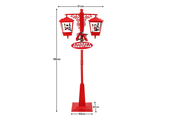 Two-Head Christmas LED 188cm Light Post with Christmas Songs