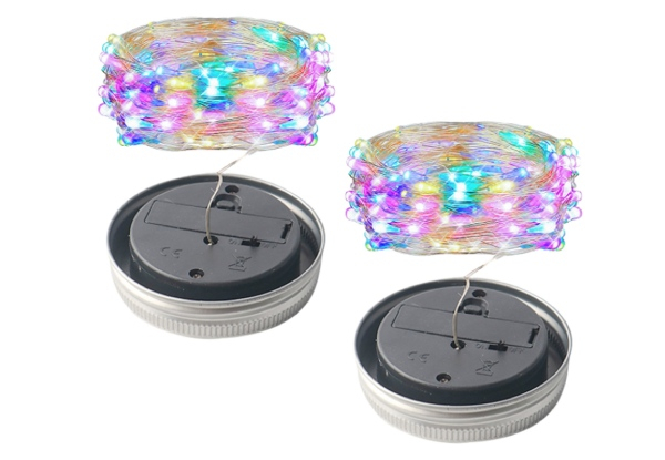 Solar LED Mason Jar Decorative Fairy Light - Three Colours Available