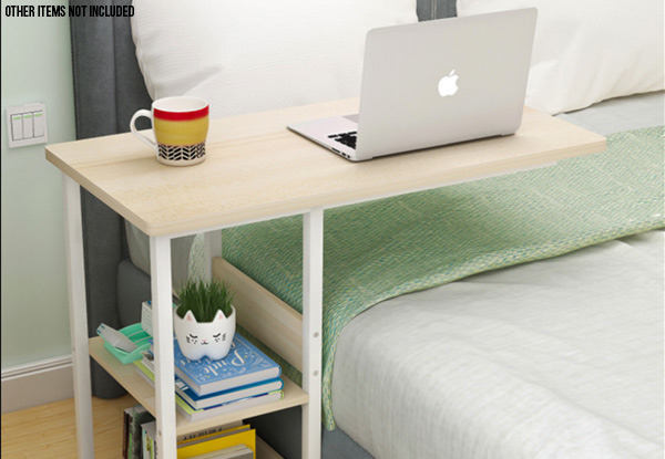 Removable Laptop Table with Wheels & Shelves