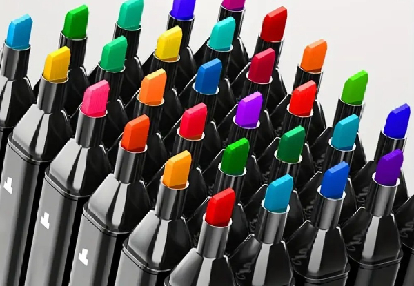 24-Colour Dual Tip Marker Pen Set - Option for 60 Colours