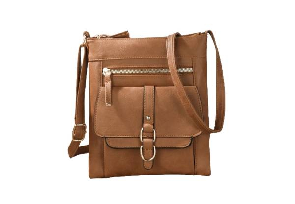 Women's Crossbody Bag with Shoulder Flap - Available in Two Colours & Option for Two-Pack