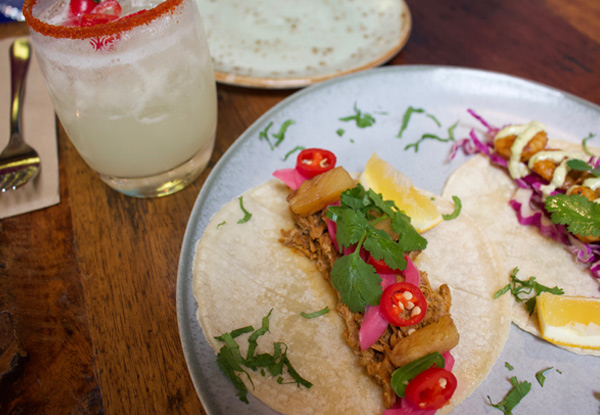 Two Street Style Tacos & Two Jose Cuervo Margaritas for Lunch-Time or Sundowners at Auckland's Viaduct - Option for Two, Four or Six People