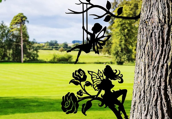 Metal Fairy Silhouette Tree Branch Decor - Three Styles & Option for Three-Pack Available