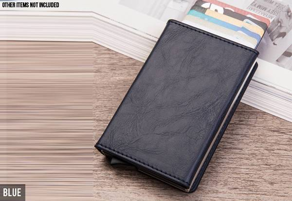 RFID Blocking Vintage Style Leather Card Holder with Zipper Coin Pocket - Five Colours Available